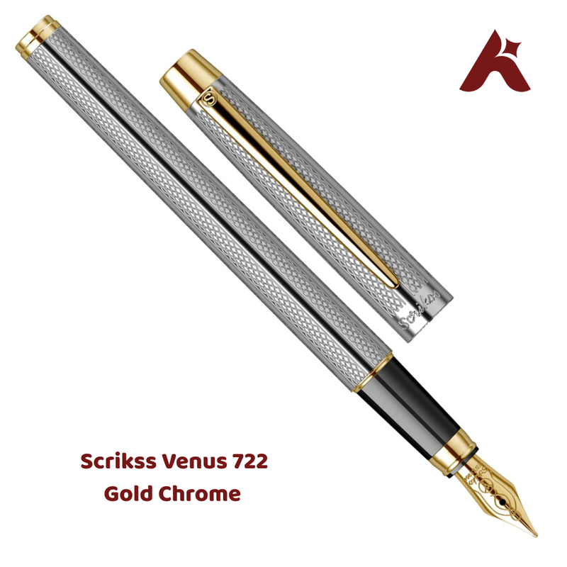 Scrikss Venus 722 Gold Chrome Fountain Pen