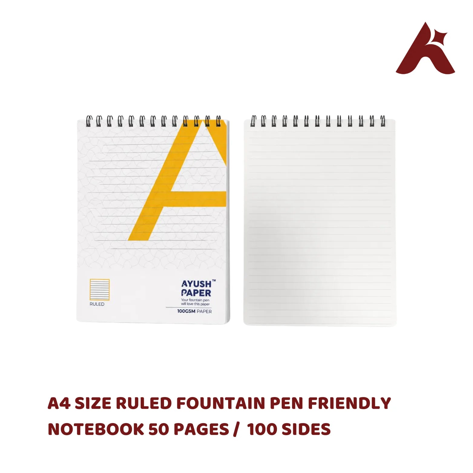 FOUNTAIN PEN FRIENDLY RULED NOTEBOOK
