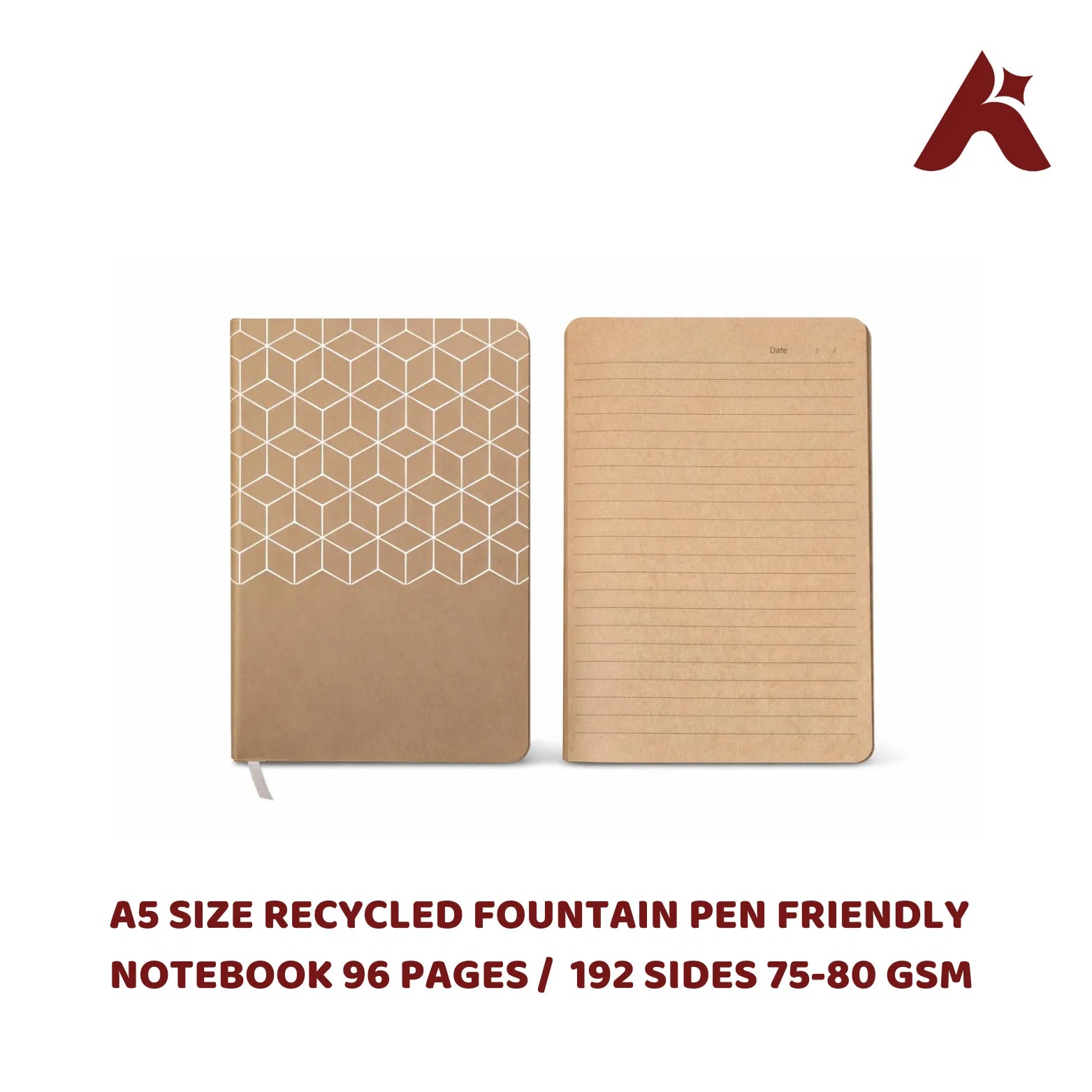 RECYCLED NOTEBOOK A5 SIZE RULED BROWN PAGES