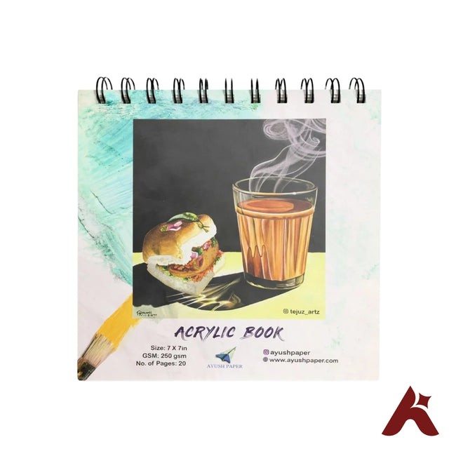 ACRYLIC SKETCHBOOK 7 X 7in 20 PAGES  40 SIDES  260 GSM