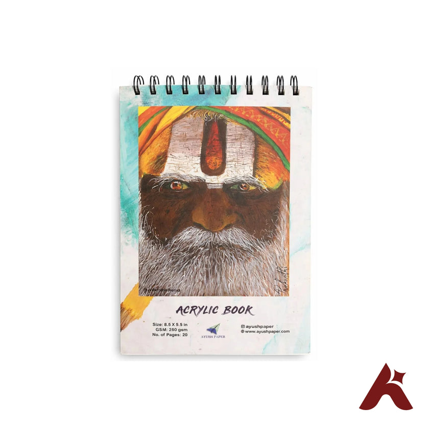 ACRYLIC SKETCHBOOK  8.5 X 5.5 in  20 PAGES  40 SIDES  260 GSM