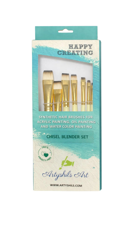 ARTYSHILS ART / CHISEL BLENDER SET PAINT BRUSHES
