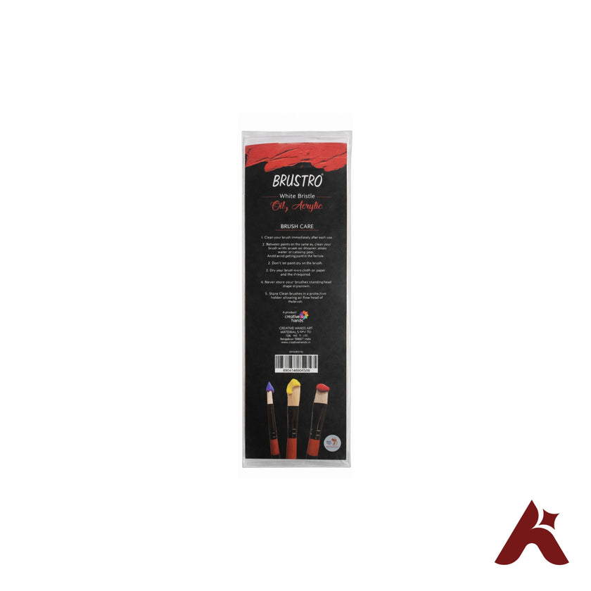 BRUSTRO WHITE BRISTLE  OIL, ACRYLIC PAINT BRUSHES  BACKSIDE