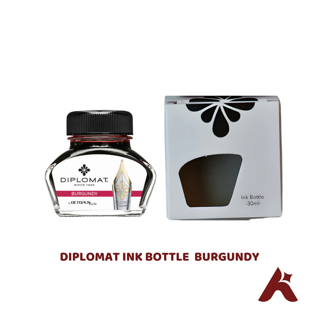 DIPLOMAT INK BOTTLE  BURGUNDY