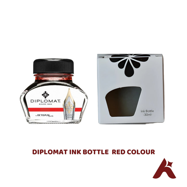 DIPLOMAT INK BOTTLE  RED COLOUR