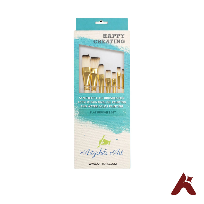 FLAT BRUSHES SET ARTYSHILS ART