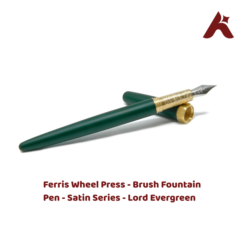 Ferris Wheel Press Brush Fountain Pen Satin Series Lord Evergreen Aairo