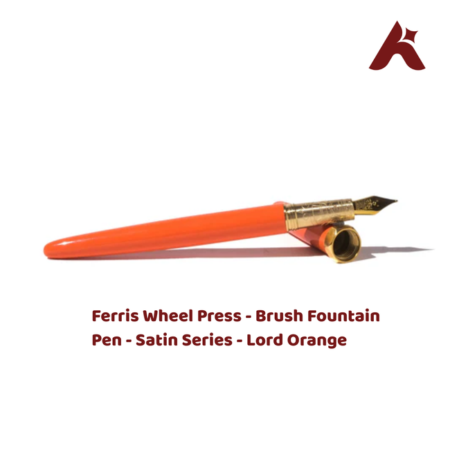 Ferris Wheel Press Brush Fountain Pen Satin Series Lord Orange Aairo