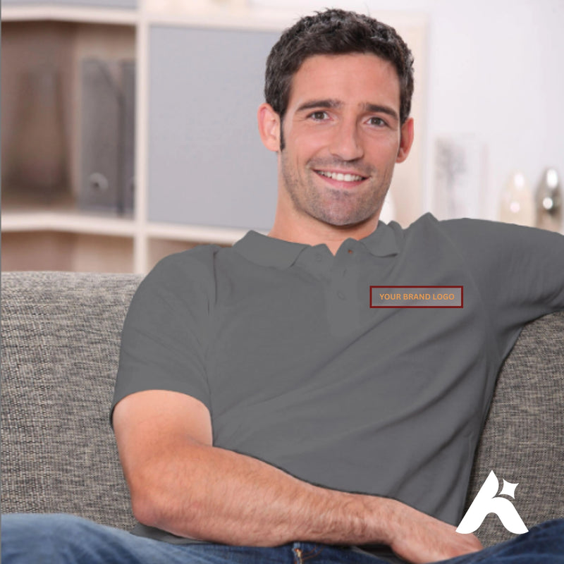 Grey Color Cotton Polo T-shirt  (Set Of 3)