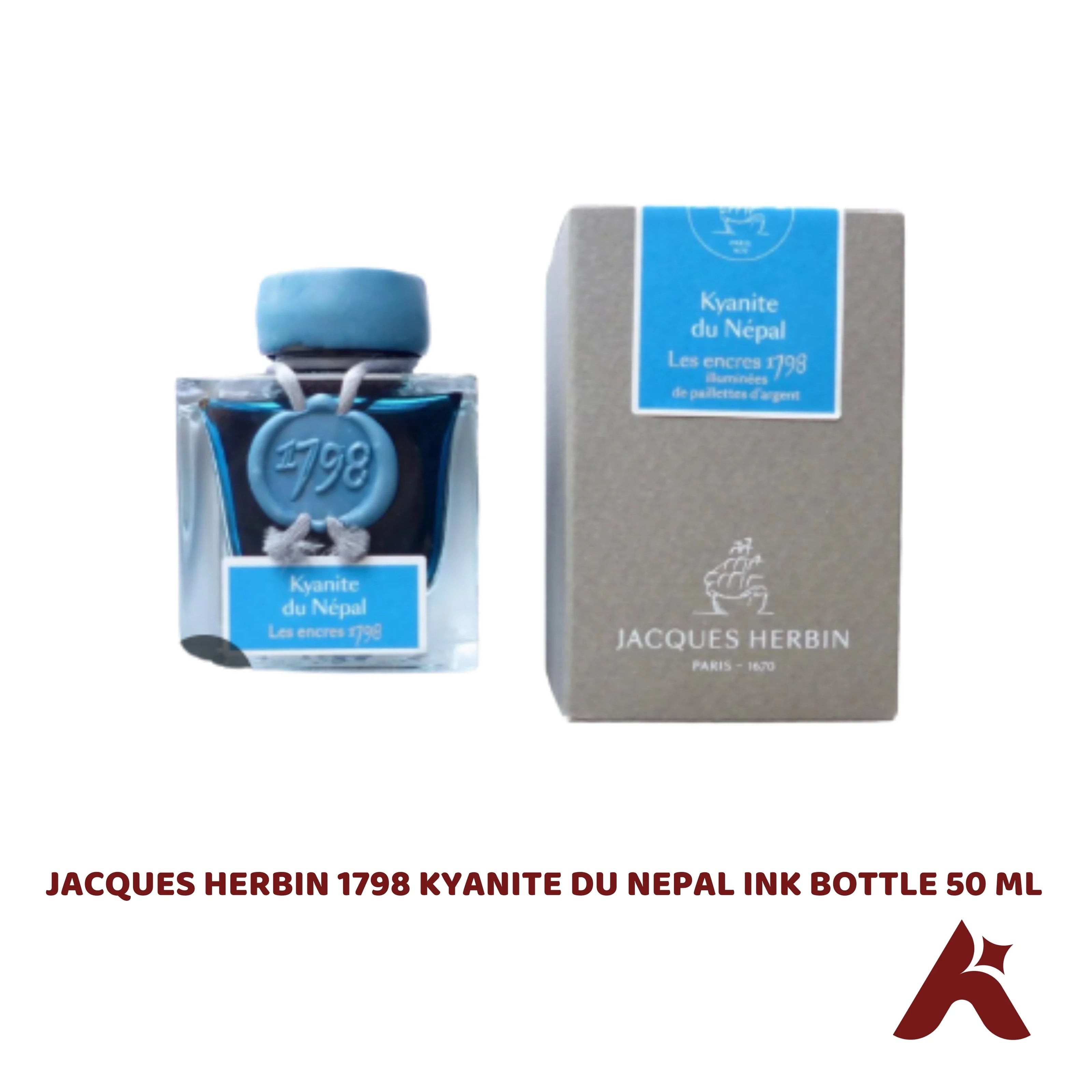 JACQUES HERBIN 1798 KYANITE DU NEPAL FOUNTAIN PEN INK BOTTLE 50 ML