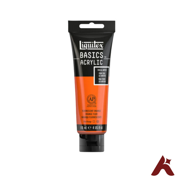 Liquitex Basics Acrylic Paint Fluorescent Orange 118ml Artist Color