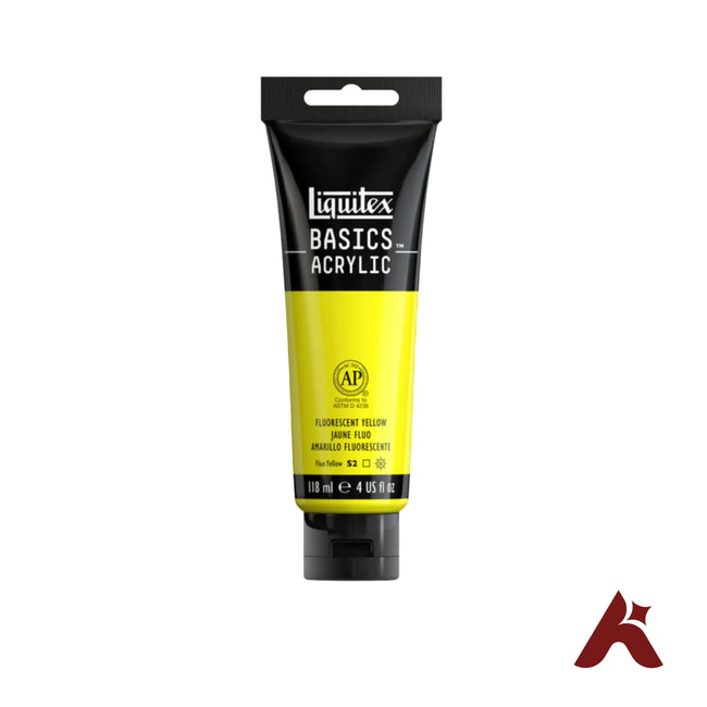 Liquitex Basics Acrylic Paint Fluorescent Yellow 118ml