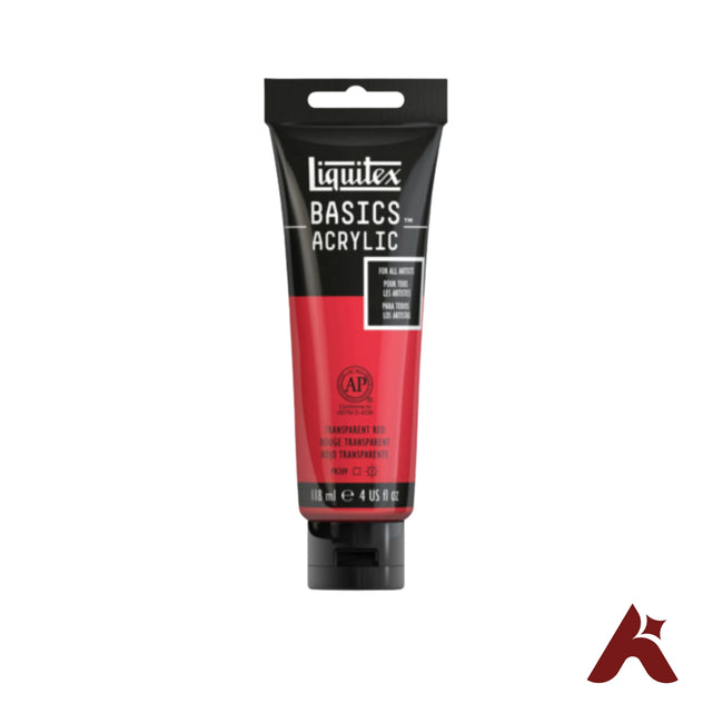 Liquitex Basics Acrylic Paint Transparent Red 118ml Artist Color