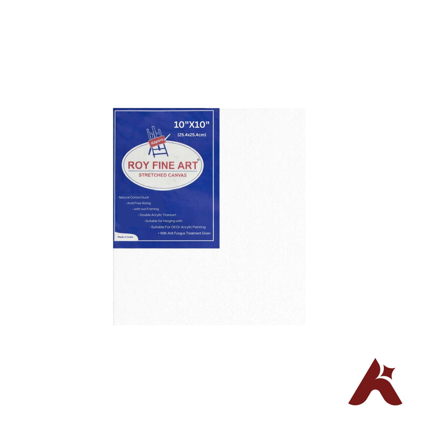 Roy Fine Art Stretched Canvas 10 x 10 Inches | 100% Cotton Duck | Double Acrylic Titanium Primed