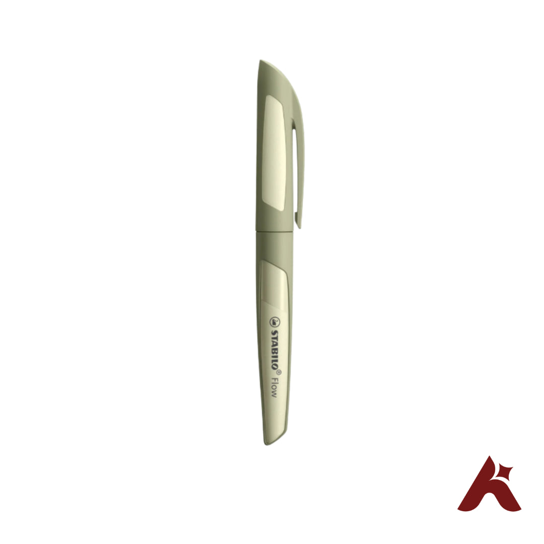 Stabilo Flow Monochrome Khaki Fountain Pen | Includes Cartridge & Converter)
