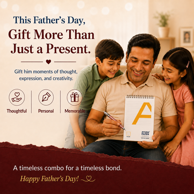 Father's Day Combo - Click Aristocrat Pink Fountain Pen + Ayush Paper Ruled Notebook