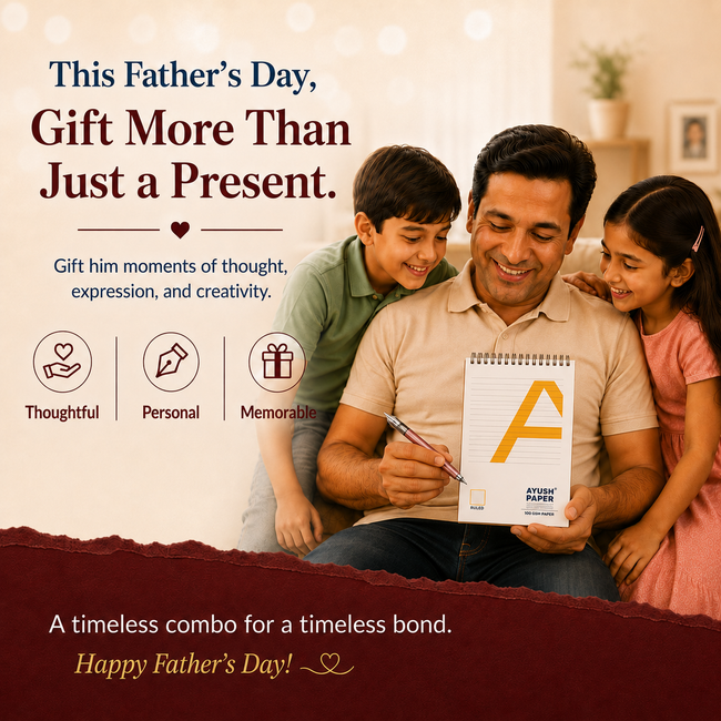 Father's Day Combo - Click Aristocrat Pink Fountain Pen + Ayush Paper Ruled Notebook